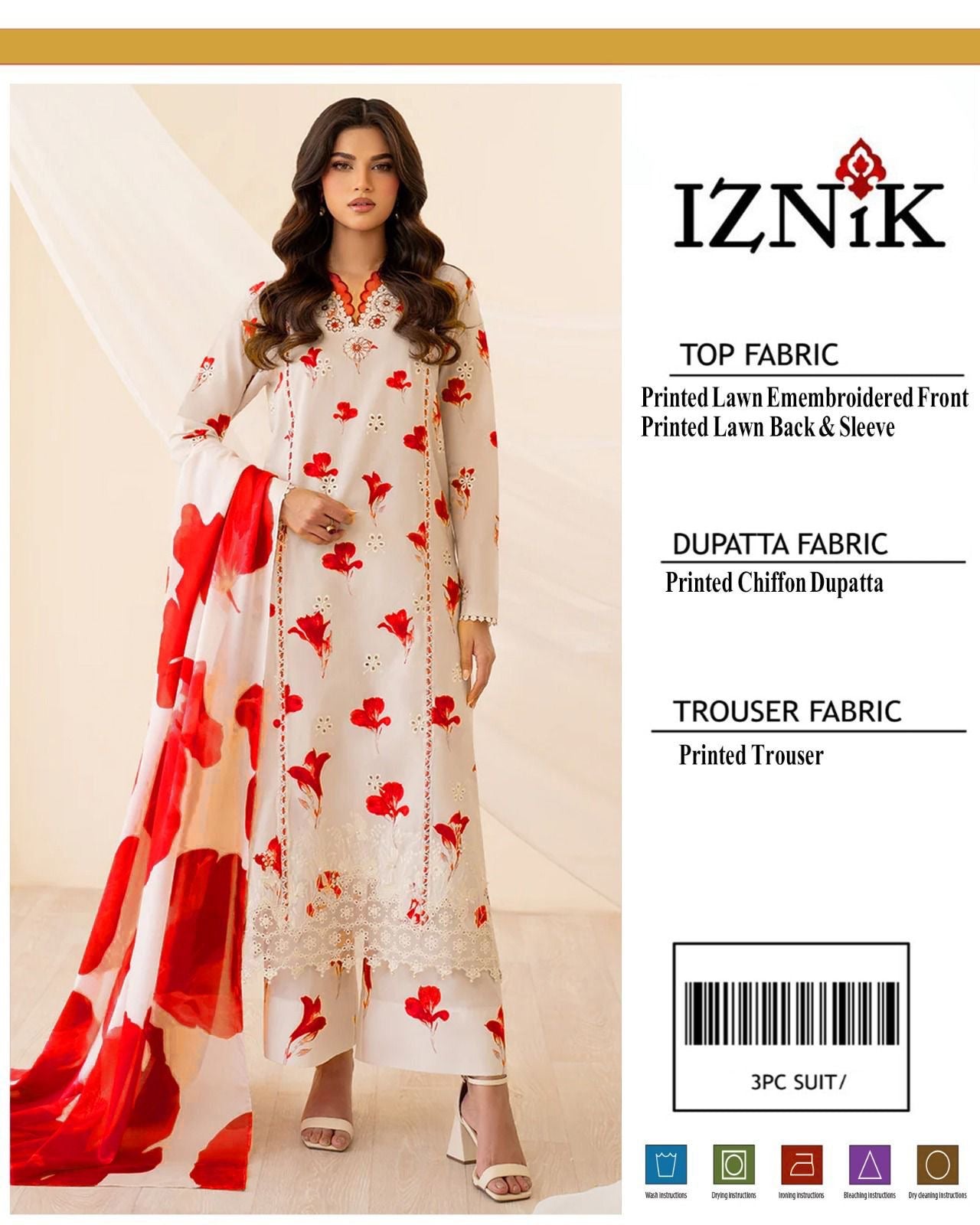 Iznik 3piece Lawn Printed