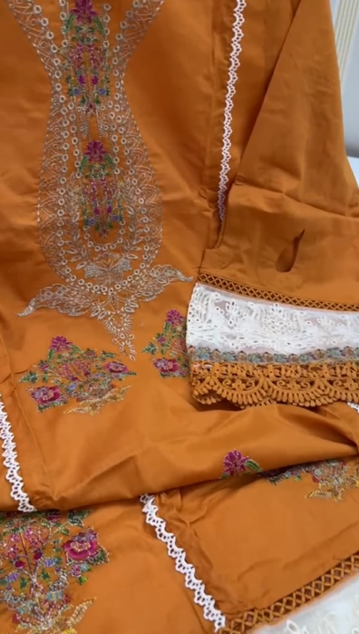 Lawn Embroidered Stitched 2PC