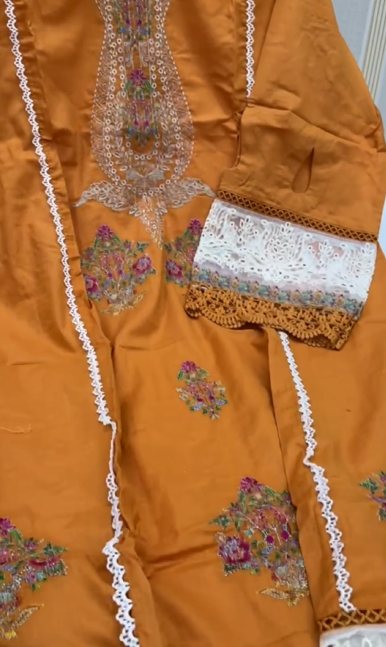 Lawn Embroidered Stitched 2PC