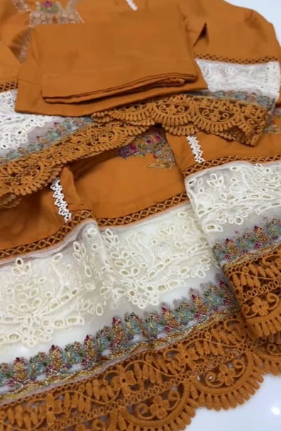 Lawn Embroidered Stitched 2PC